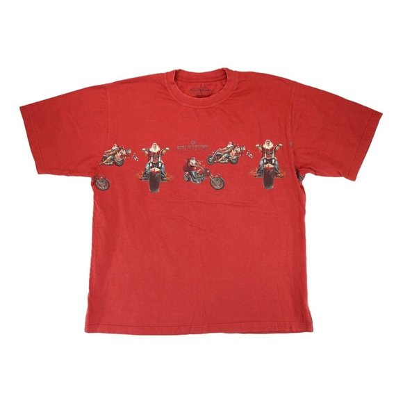 Santa Motorcycle Choppers T-Shirt Men's Sz L‎ North Pole North River Outfitters - Picture 1 of 4